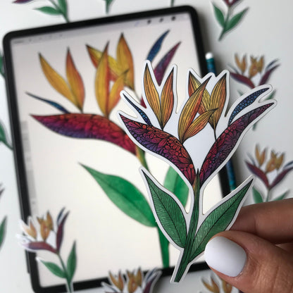 Mandala bird of paradise  sticker