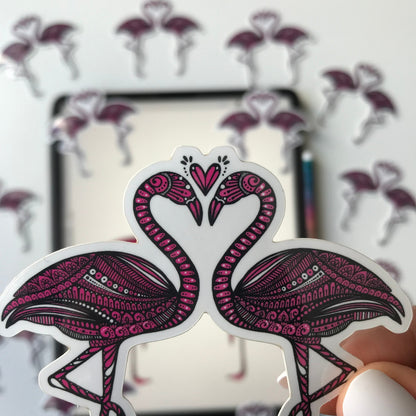 Zentangle flamingo sticker