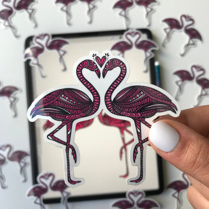 Zentangle flamingo sticker