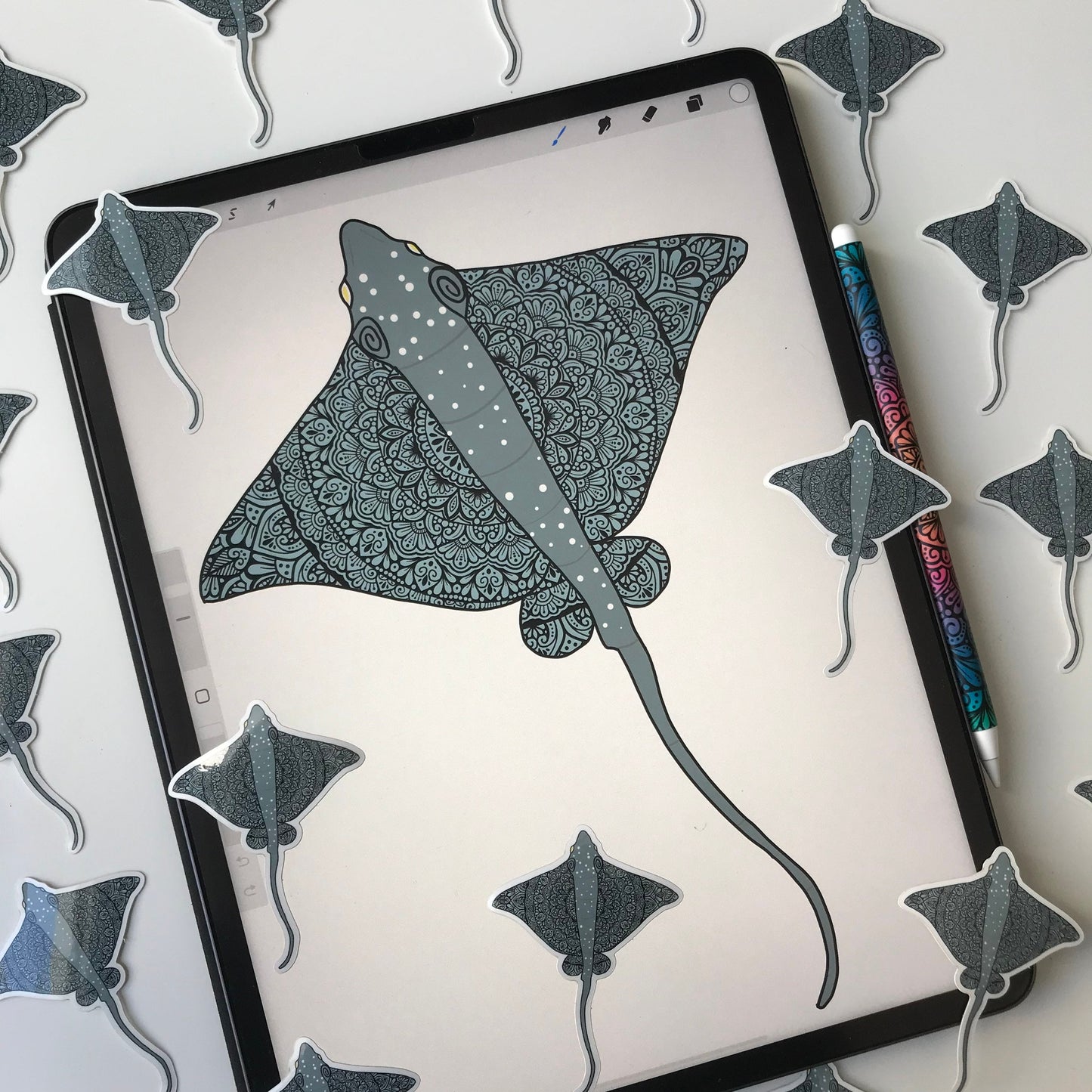 Zentangle Stingray  sticker