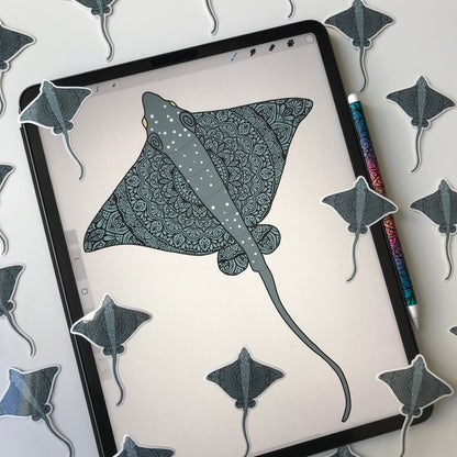 Zentangle Stingray  sticker