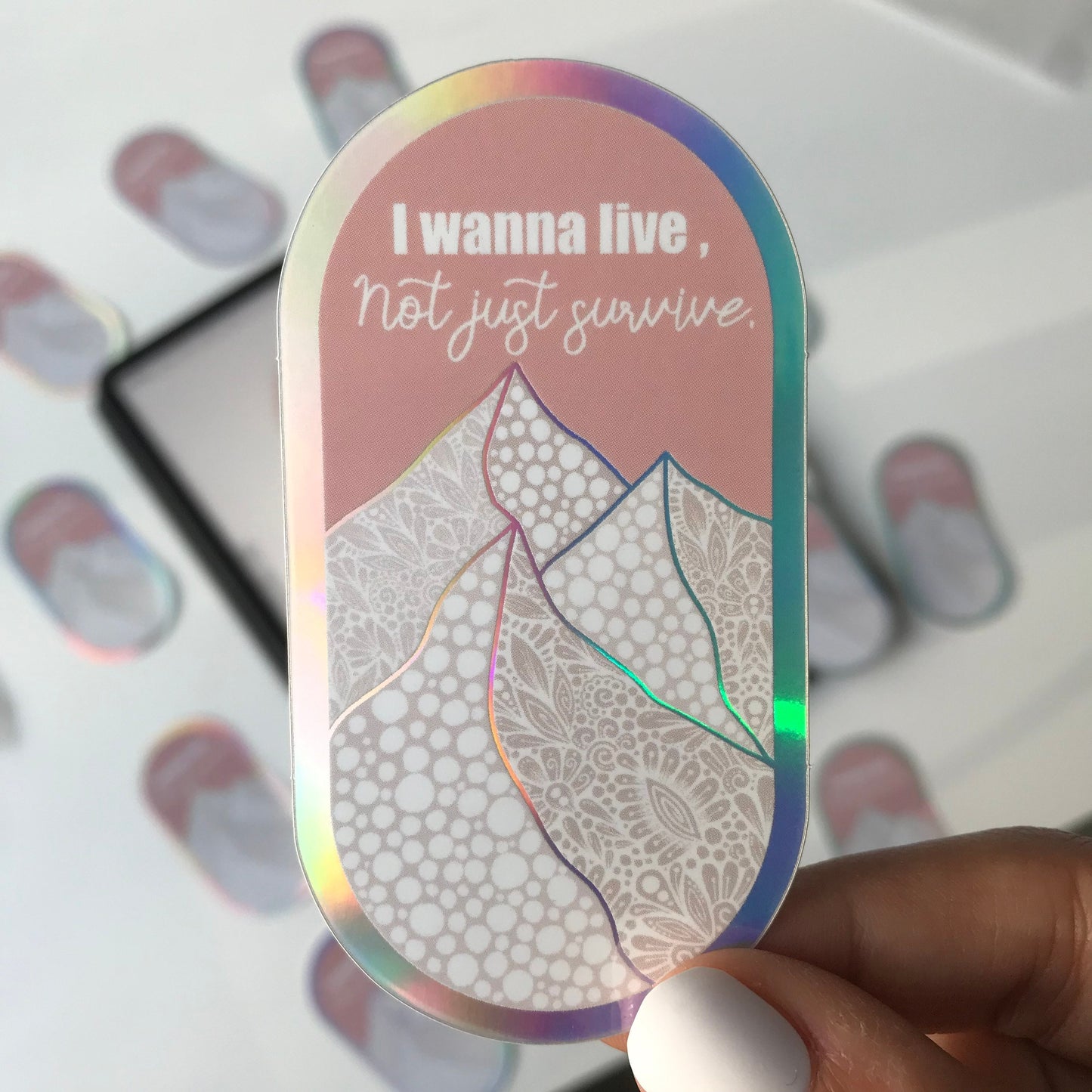 Zentangle mountain sticker