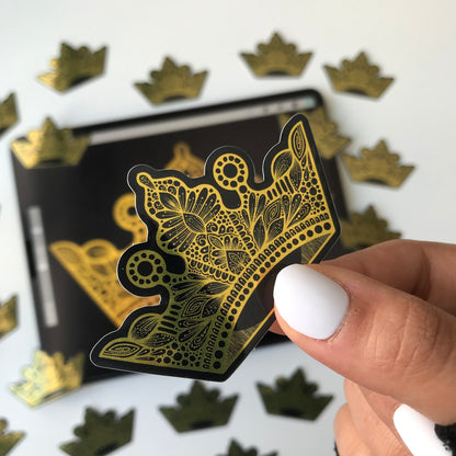 Zentangle Golden crown sticker