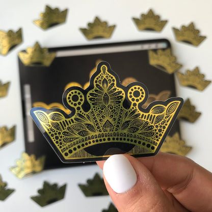 Zentangle Golden crown sticker