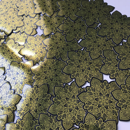 Golden mandala waterproof sticker