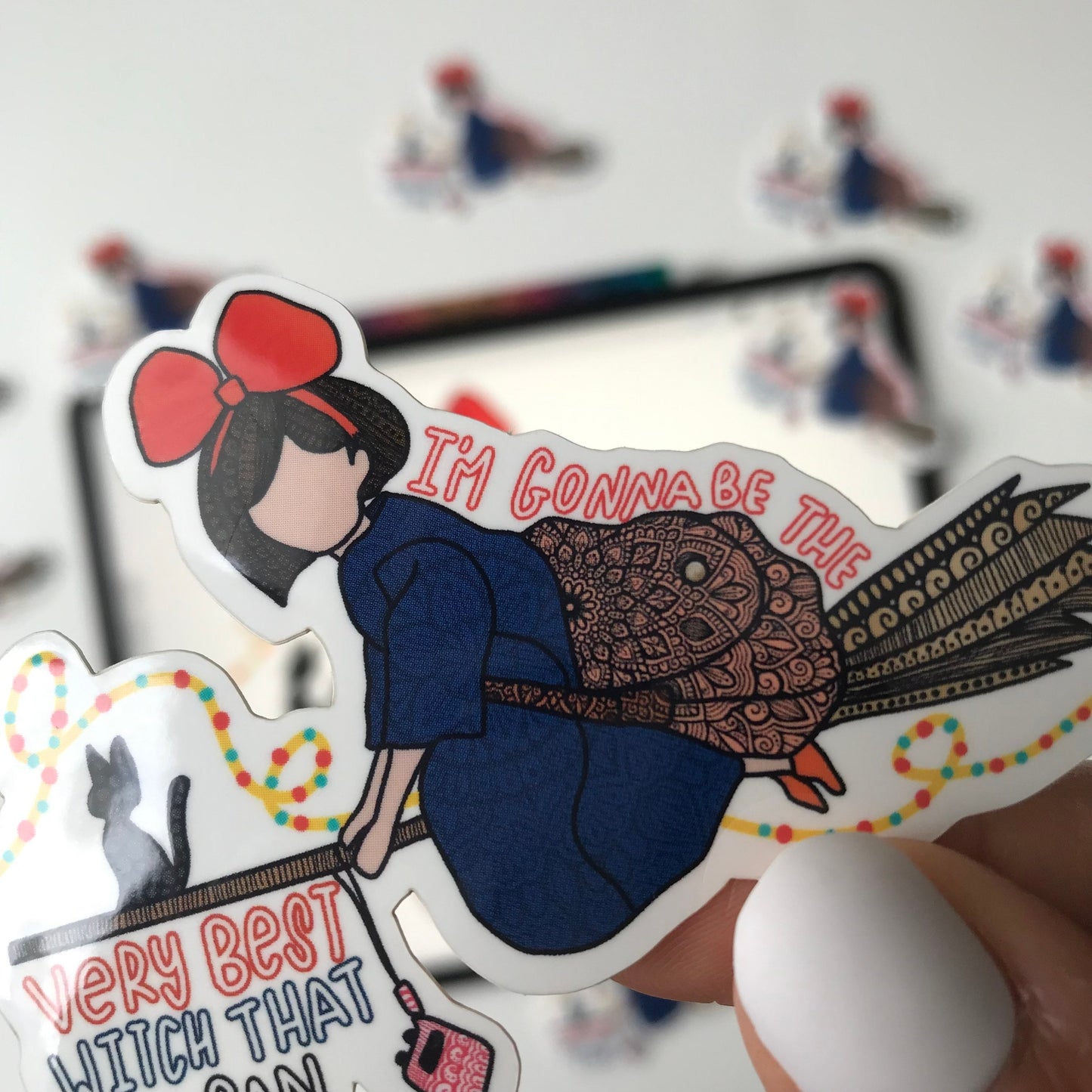 Kiki's delivery zentangle waterproof sticker