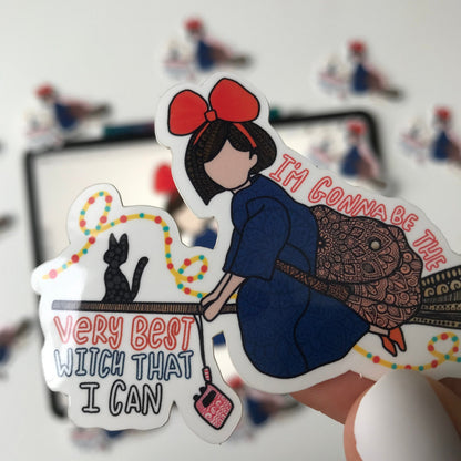 Kiki's delivery zentangle waterproof sticker
