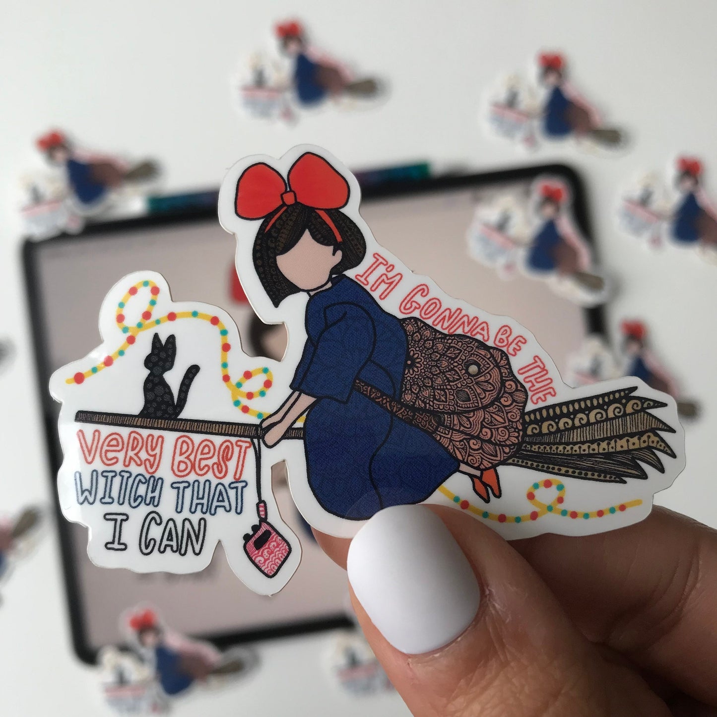 Kiki's delivery zentangle waterproof sticker
