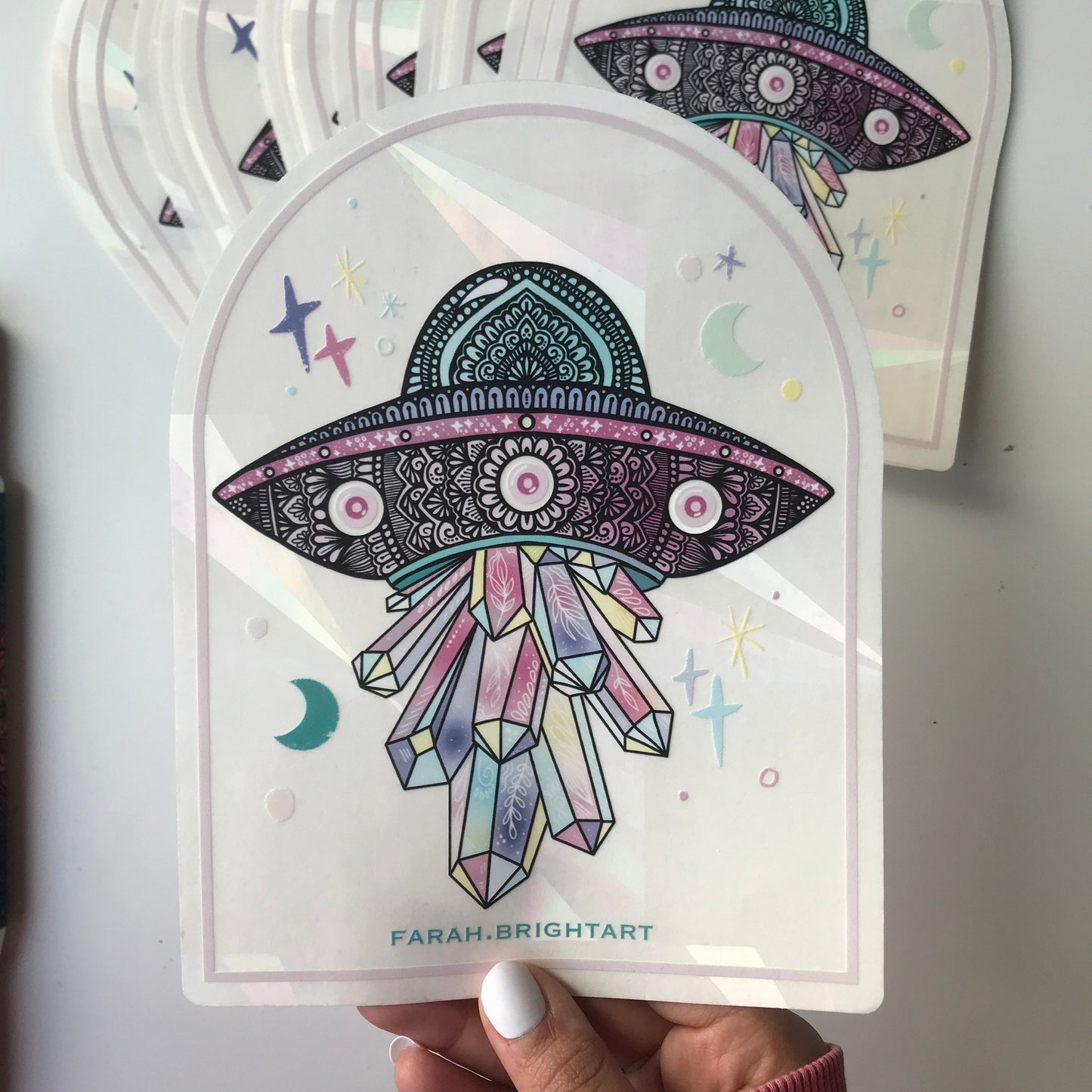 Zentangle ufo suncatcher  sticker