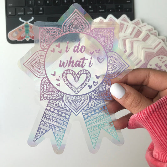 I do what i love mandala suncatcher sticker