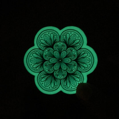 Glow in the dark mandala sticker - waterproof sticker