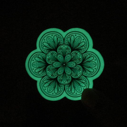 Glow in the dark mandala sticker - waterproof sticker