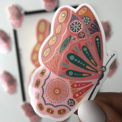 Cute moth waterproof sticker
