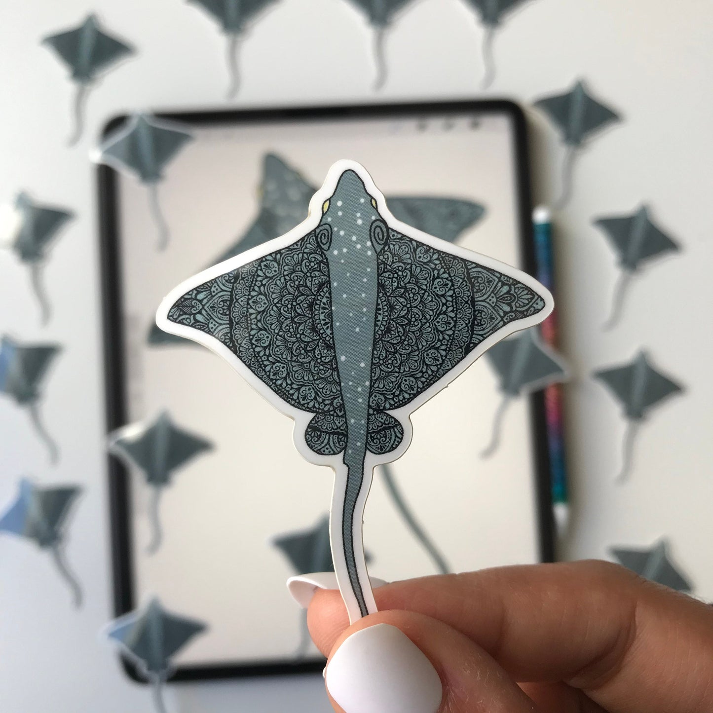 Zentangle Stingray  sticker