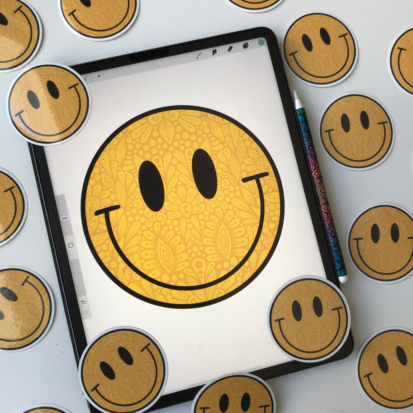Zentangle smile waterproof sticker
