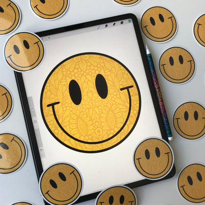 Zentangle smile waterproof sticker