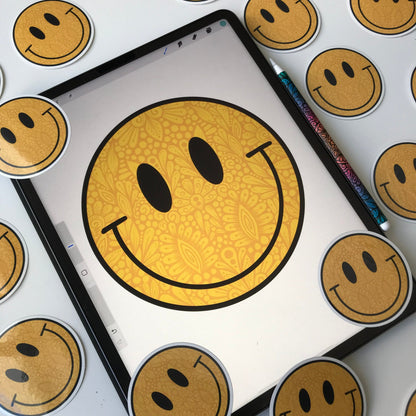 Zentangle smile waterproof sticker