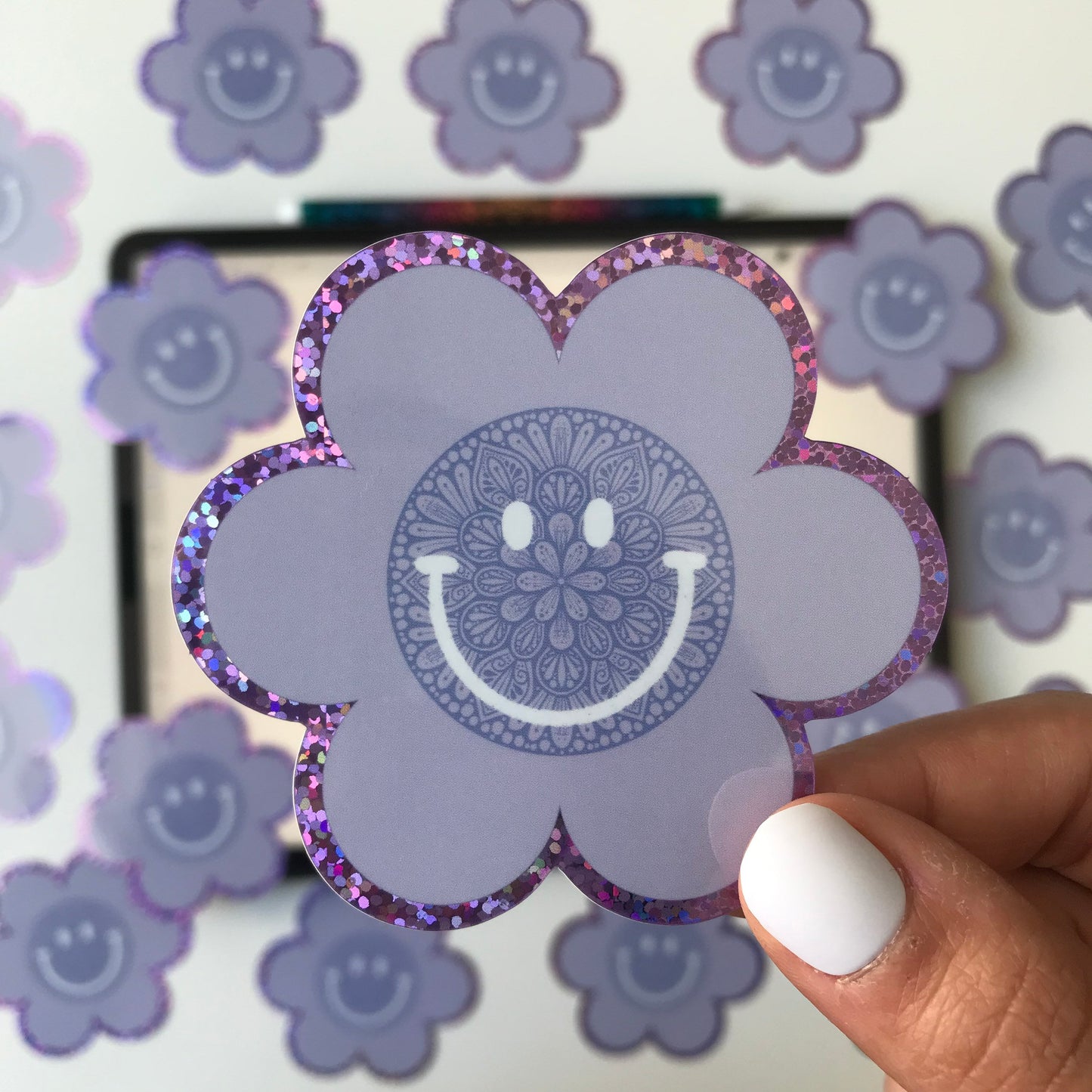 Flower mandala smile sticker