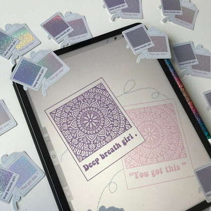 Deep breathe mandala sticker