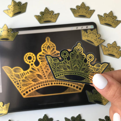 Zentangle Golden crown sticker