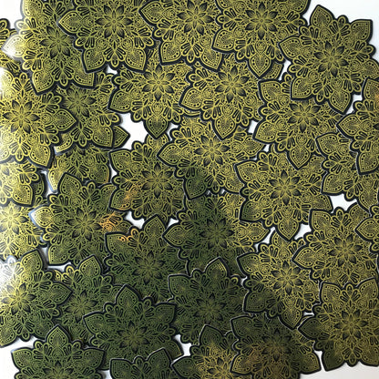 Golden mandala waterproof sticker