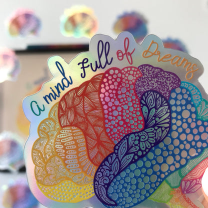 Zentangle Mind holographic sticker