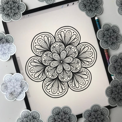Glow in the dark mandala sticker - waterproof sticker