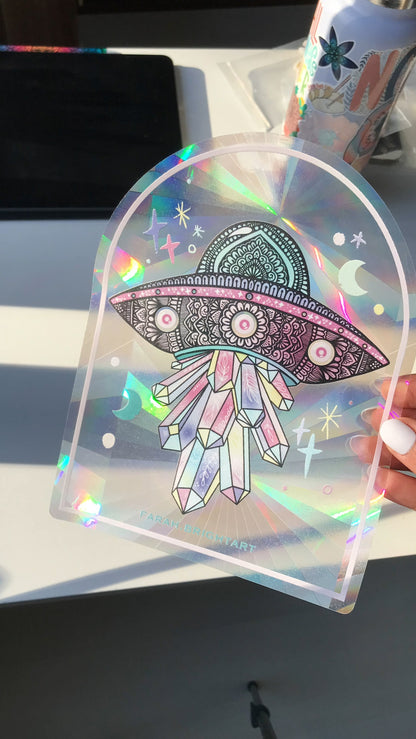 Zentangle ufo suncatcher  sticker