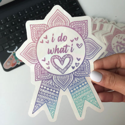I do what i love mandala suncatcher sticker