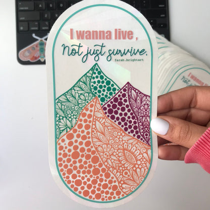 Zentangle mountain sunacher sticker - rainbow maker sticker
