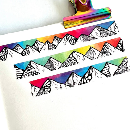 Zentangle mountain rainbow 10mm Washi tape