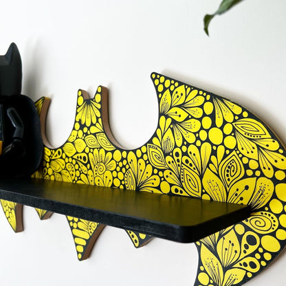 Zentangle Batman shelf _ Batman shelf _ wooden shelf