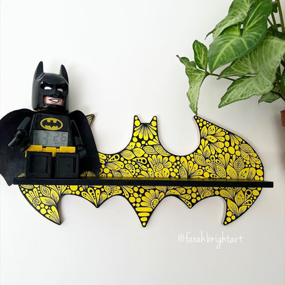 Zentangle Batman shelf _ Batman shelf _ wooden shelf