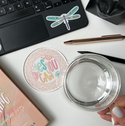Yes you can mandala acrylic coaster