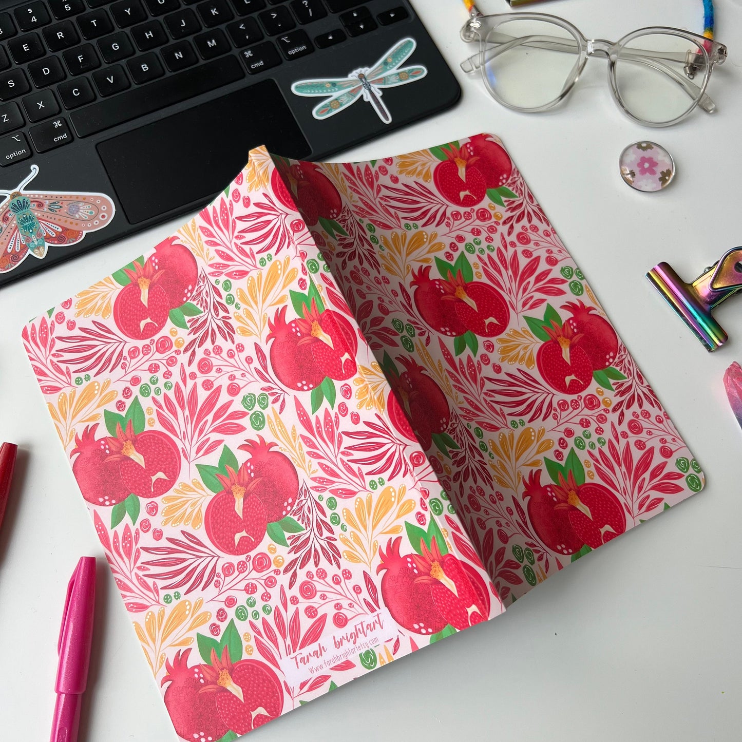 Mandala Pomegranate doodle notebook