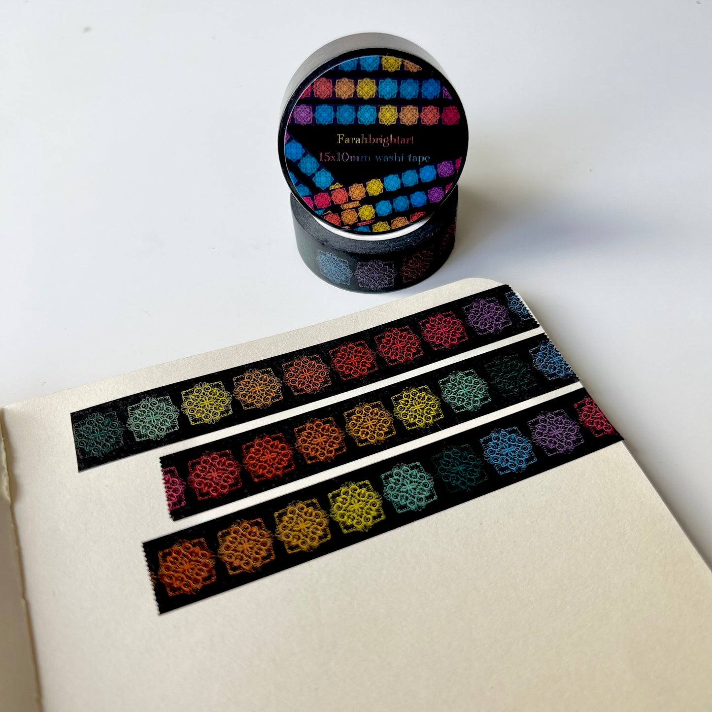 Rainbow  mini mandalas 10mm washi tape