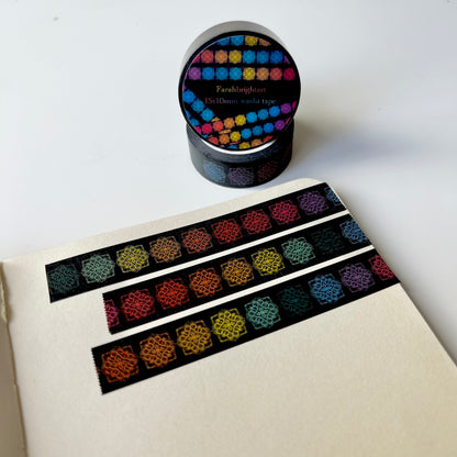 Rainbow  mini mandalas 10mm washi tape