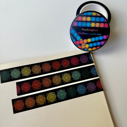 Rainbow  mini mandalas 10mm washi tape