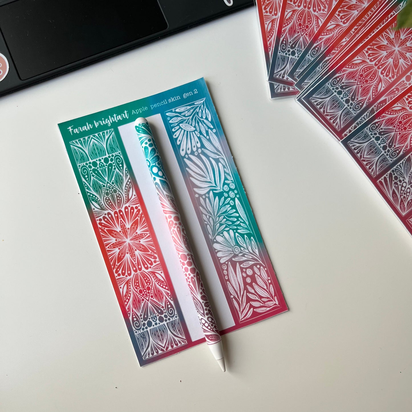 Bright mandala Apple Pencil gen 2 skin