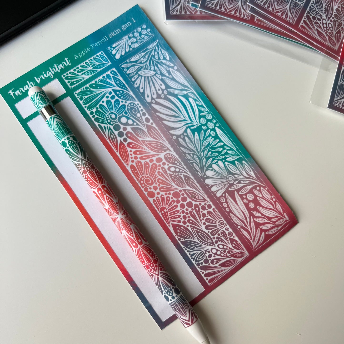 Bright mandala Apple Pencil skin gen 1