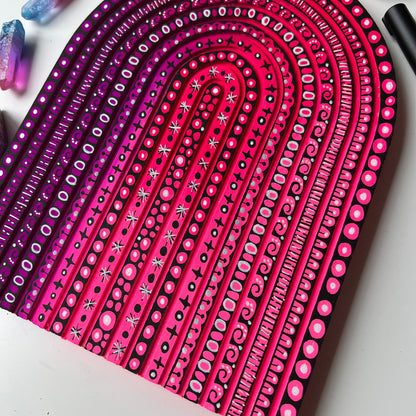 Pinky zentangle wooden piece- wall decor