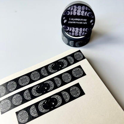 Mandala moon phases 10mm washi tape