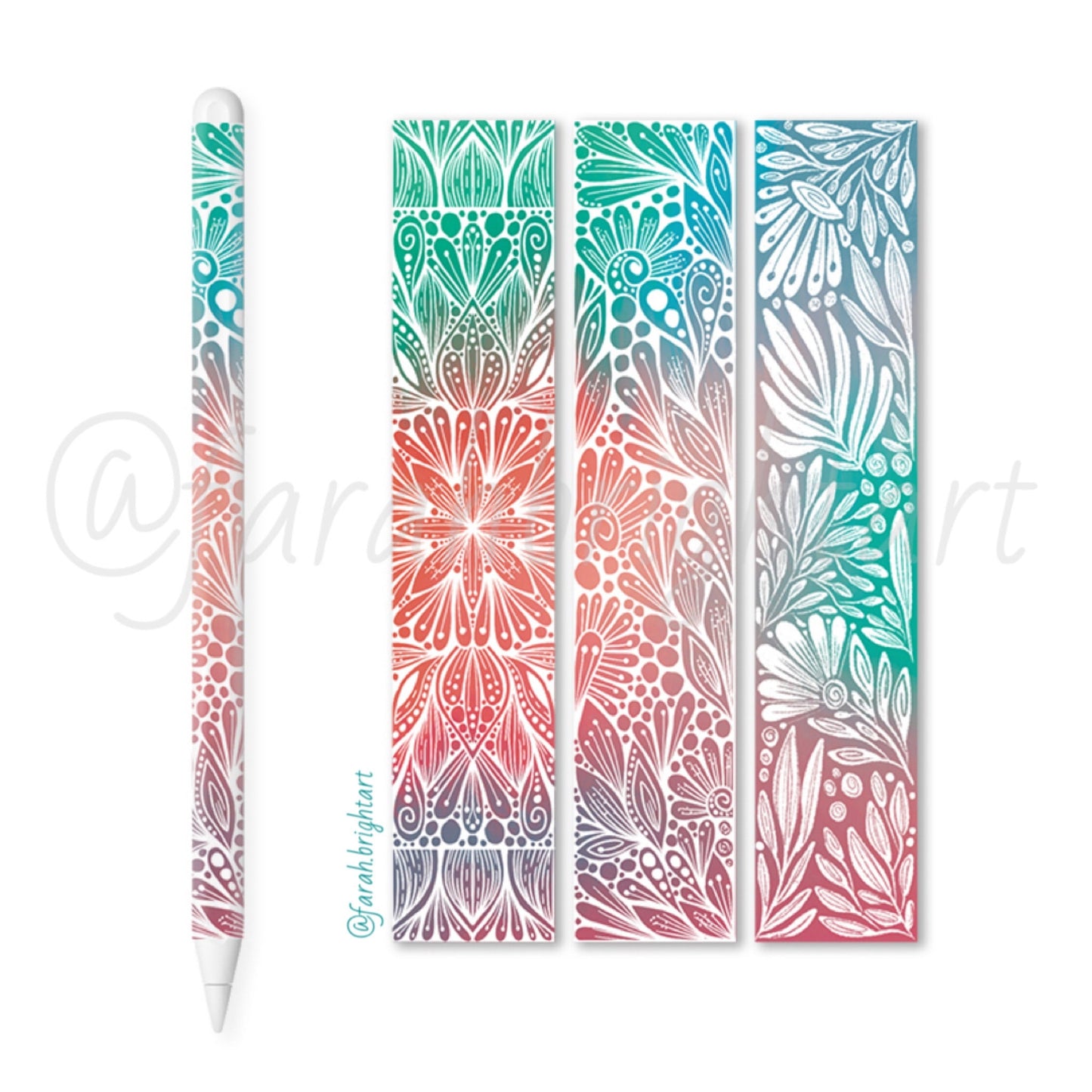 Bright mandala Apple Pencil gen 2 skin