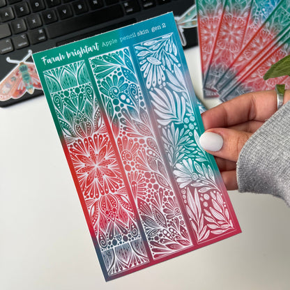 Bright mandala Apple Pencil gen 2 skin