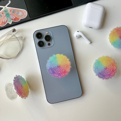Rainbow mandala phone grip