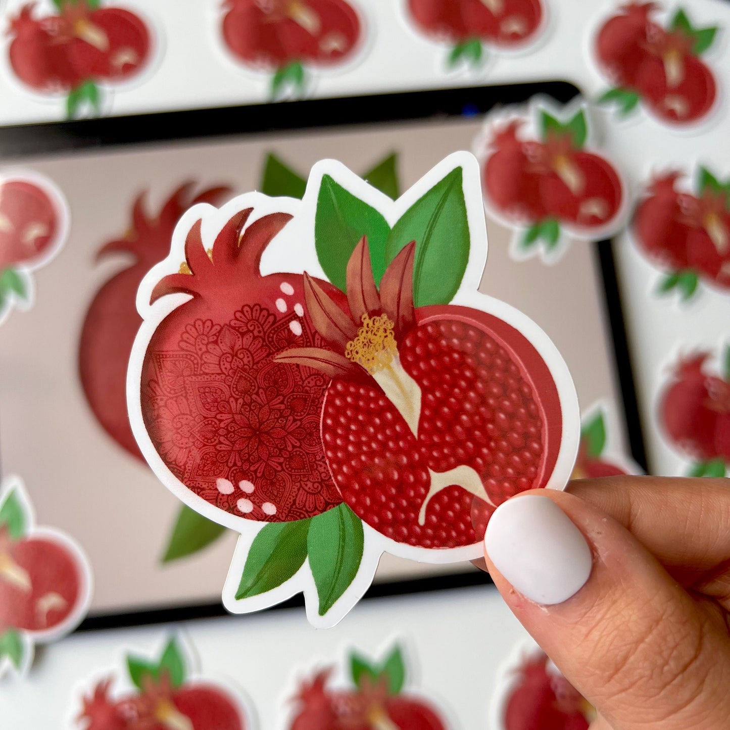 Pomegranate zentangle sticker