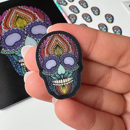 Mini mandala skull stickers
