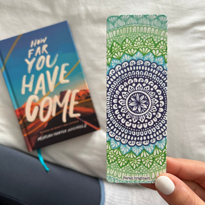 Greeny blue mandala bookmark