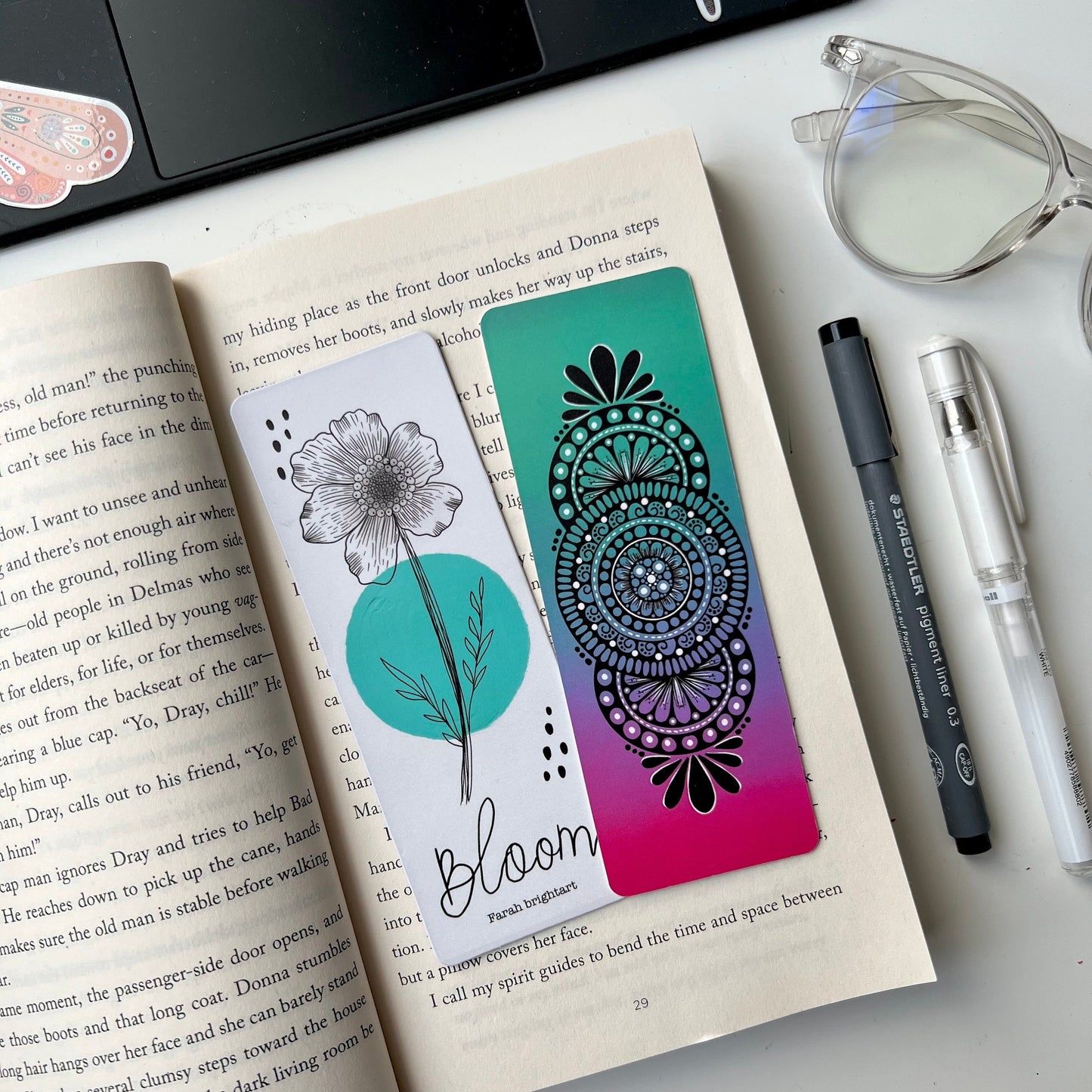Bloom mandala bookmark
