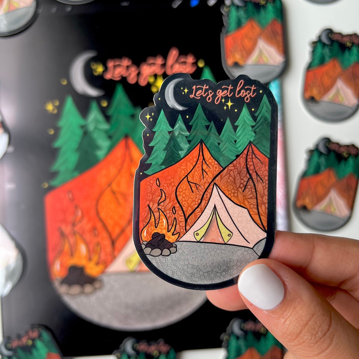 Zentangle camping stickers